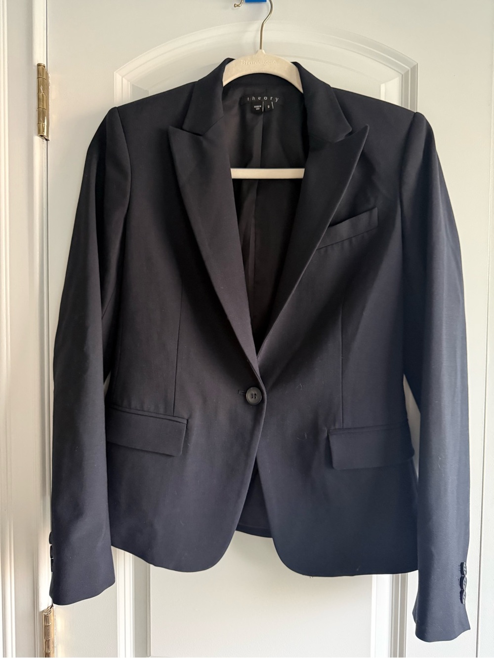 Theory Women's Black Single-Button Blazer, sz. 2, made in USA,
